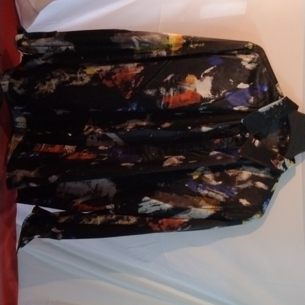 Men's XL Black "Spray Paint" "Graffiti Style" Party Shirt Nightclub Style